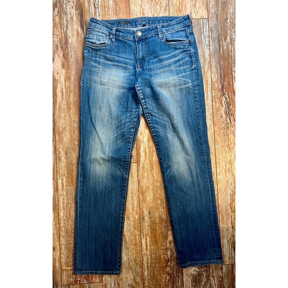 Kut from the Kloth Catherine Boyfriend Jeans Medium Wash Blue Denim Size 10
